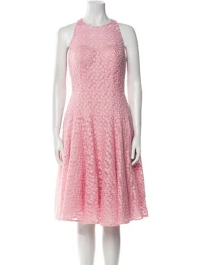 Pre-owned Pamella Roland Crew Neck Midi Length Dress W/ Tags In Pink