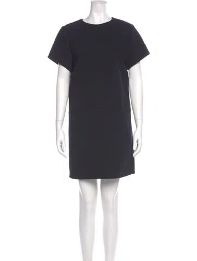 Pre-owned Pamella Roland Crew Neck Mini Dress In Gray