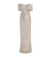 Pamella Roland Embroidered Tulle Off-the-shoulder Gown