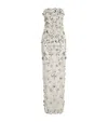 Pamella Roland Floral Embellished Gown In Silver