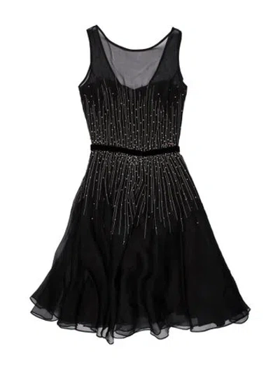 Pre-owned Pamella Roland Graphic Print Long Dress In Black