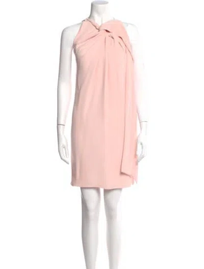 Pre-owned Pamella Roland Halterneck Mini Dress In Gray