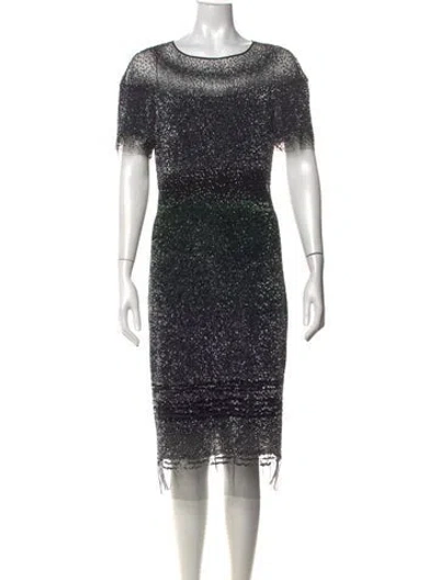 Pre-owned Pamella Roland Printed Knee-length Dress In Blue