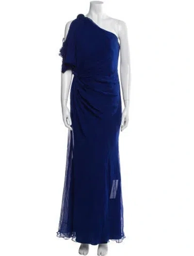 Pre-owned Pamella Roland Silk Long Dress In Blue