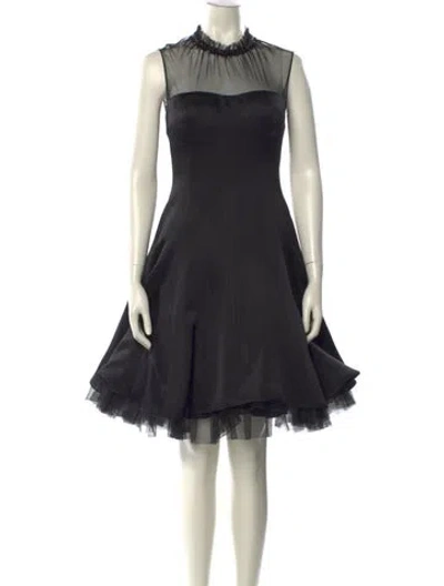 Pre-owned Pamella Roland Silk Mini Dress In Black