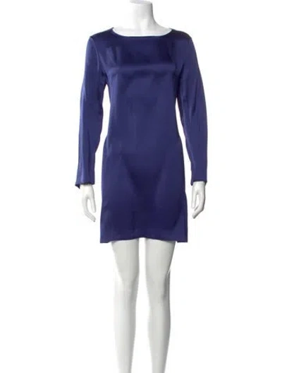 Pre-owned Pamella Roland Silk Mini Dress In Blue