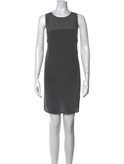 Pre-owned Pamella Roland Silk Mini Dress In Grey