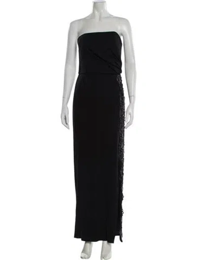 Pre-owned Pamella Roland Strapless Long Dress In Black