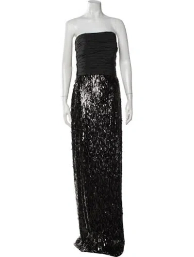 Pre-owned Pamella Roland Strapless Long Dress In Black