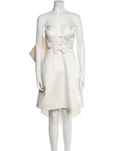 Pre-owned Pamella Roland Strapless Mini Dress In Neutral