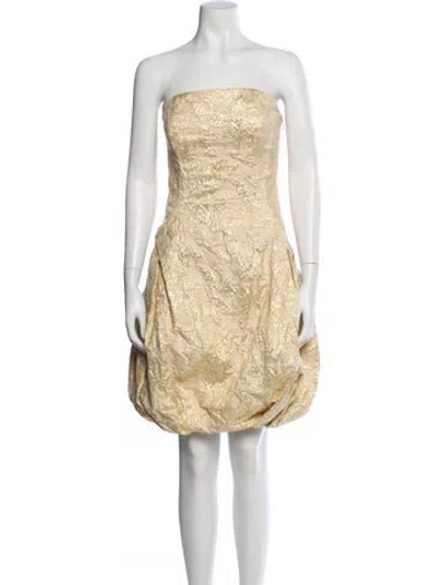 Pre-owned Pamella Roland Strapless Mini Dress In Neutral