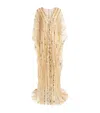 Pamella Roland Tulle Embellished Kaftan Maxi Dress In Gold