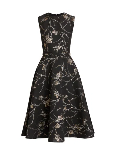 Pamella Roland Women's Fil Coupé Fit-and-flare Cocktail Dress In Blackgold