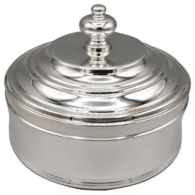 Pre-owned Pampaloni 20th Century Italian Round Sterling Silver Jewelry Box