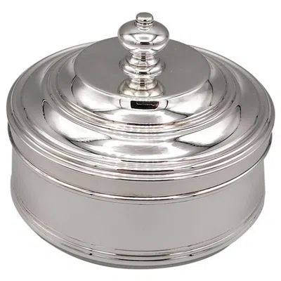 Pre-owned Pampaloni 20th Century Italian Round Sterling Silver Jewelry Box
