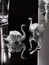 Pampaloni Swan Silver-plated Salt And Pepper Pots With Spoons (set Of 2) In Multi