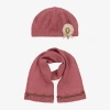 PAN CON CHOCOLATE GIRLS PINK KNITTED HAT & SCARF SET