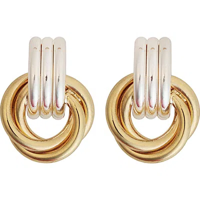 Panacea 2-tone Dorr Knocker Drop Earrings In Two Tone