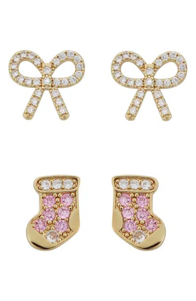 Panacea 2-pack Holiday Crystal Stud Earrings Set In Multi