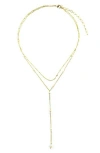 Panacea 5-5.5mm Cultured Freshwater Pearl Station Chain Y-drop Necklace