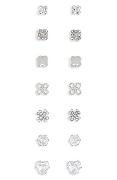 Panacea 7-pack Cubic Zirconia Stud Earrings In Metallic