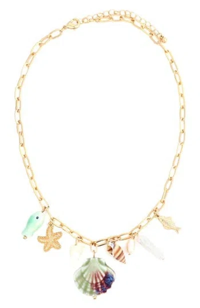 Panacea Assorted Charms Necklace In White
