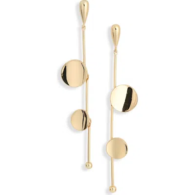 Panacea Bar Chain & Disc Drop Earrings In Gold