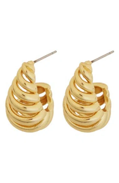 Panacea Basket Teardrop Hoop Earrings In Gold