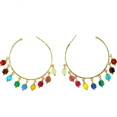 Panacea Beaded Charm Hoop Earrings