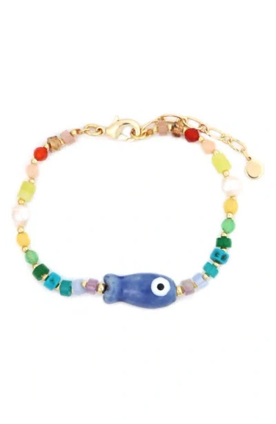 Panacea Beaded Fish Bracelet In Multi
