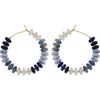 Panacea Beaded Hoop Earrings In Multi