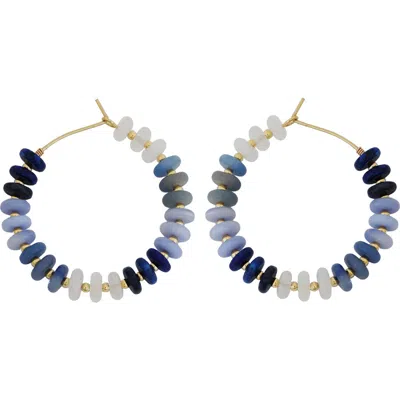 Panacea Beaded Hoop Earrings In Multi