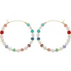 Panacea Beaded Hoop Earrings In Multi