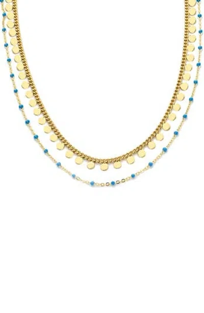 Panacea Beaded Layered Necklace In Gold
