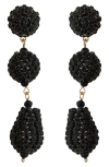 Panacea Beaded Linear Drop Earrings In Brown