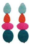 Panacea Beaded Linear Drop Earrings In Multi