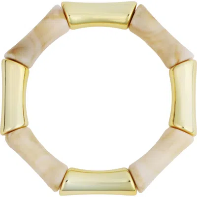 Panacea Beaded Stretch Bracelet In Gold