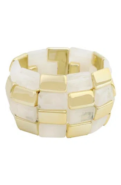 Panacea Beaded Stretch Bracelet In Gold