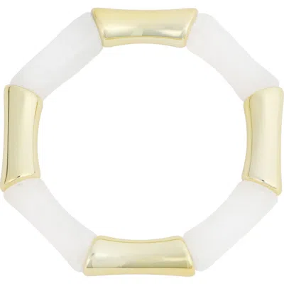 Panacea Beaded Stretch Bracelet In Gold