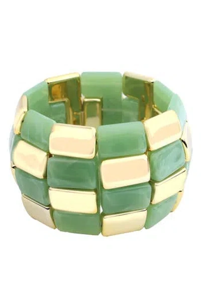 Panacea Beaded Stretch Bracelet In Green