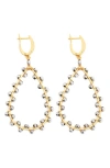 Panacea Beaded Teardrop Earrings In Gold