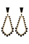 Panacea Black Crystal Teardrop Earrings In Black