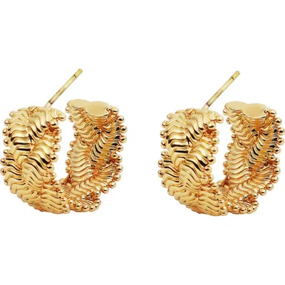 Panacea Braided Hoop Earrings In Gold