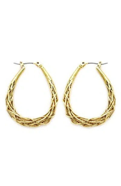 Panacea Braided Hoop Earrings In Gold