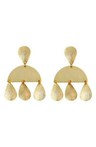 Panacea Brished Teardrop Earrings In Gold