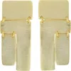 Panacea Brushed Rectangular Drop Earrings In Gold