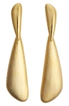 Panacea Brushed Triangle Linear Drop Earrings In Gold
