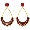 Panacea Burgundy Wrapped Teardrop Earrings In Burgundy