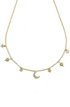 Panacea Celestial Mini Moon & Star Charm Necklace