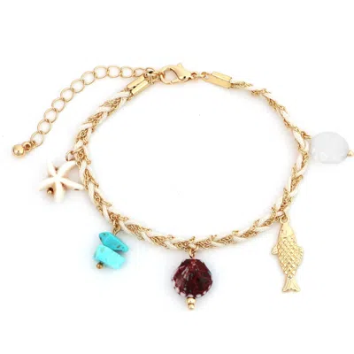 Panacea Chain Link Charm Bracelet In Gold